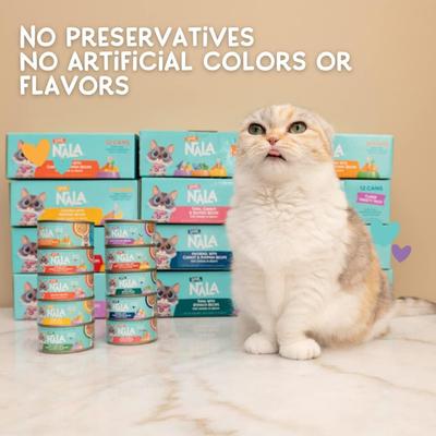 Show full view: Love, Nala Flaked Tuna & Salmon Recipe in Broth Adult Grain-Free Wet Cat Food, 2.8-oz can, case of 12 slide 6 of 11