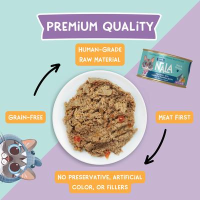 Show full view: Love, Nala Mackerel Pate with Carrot & Pumpkin Recipe in Broth Adult Grain-Free Wet Cat Food, 2.8-oz can, case of 12 slide 4 of 9