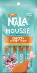 Love, Nala Mousse Plus Chicken Recipe Grain-Free Lickable Cat Treats, 0.5-oz tube, case of 4