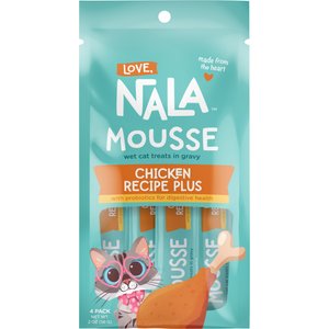 Love, Nala Mousse Plus Chicken Recipe Grain-Free Lickable Cat Treats, 0.5-oz tube, case of 4