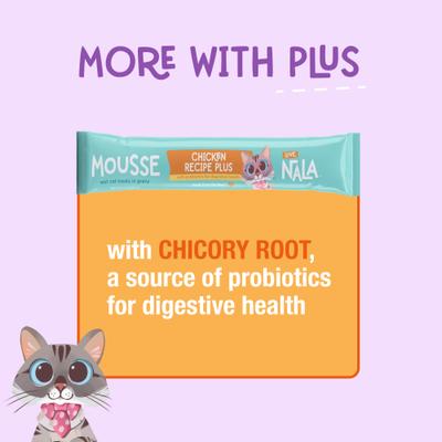 Show full view: Love, Nala Mousse Plus Chicken Recipe Grain-Free Lickable Cat Treats, 0.5-oz tube, case of 4 slide 3 of 11