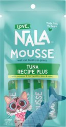 Love, Nala Mousse Plus Tuna Recipe Grain-Free Lickable Cat Treats, 0.5-oz tube, case of 4