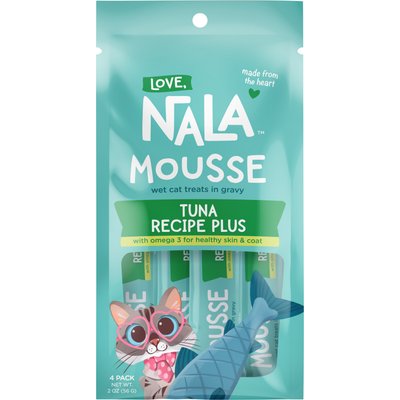 Love, Nala Love, Nala Mousse Plus Tuna Recipe Grain-Free Lickable Cat Treats, 0.5-oz tube, case of 4