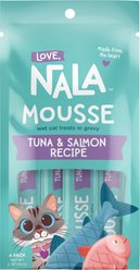 Love, Nala Mousse Tuna & Salmon Recipe Grain-Free Lickable Cat Treats, 0.5-oz tube, case of 4