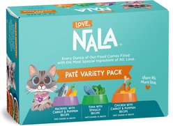 Love, Nala Pate Variety Pack Adult Grain-Free Wet Cat Food, 2.8-oz can, case of 12