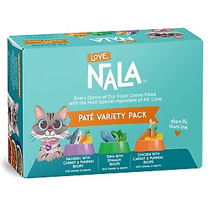 Love, Nala Pate Variety Pack Adult Grain-Free Wet Cat Food, 2.8-oz can, case of 12
