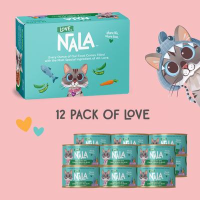 Show full view: Love, Nala Tuna Flaked with Carrot & Green Pea Recipe in Broth Adult Grain-Free Wet Cat Food, 2.8-oz can, case of 12 slide 5 of 11