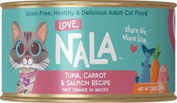Love, Nala Tuna & Salmon Pate with Carrot Recipe Adult Grain-Free Wet Cat Food, 2.8-oz can, case of 12 slide 1 of 8