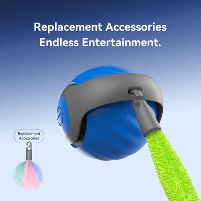 Show full view: Lovely Caves Interactive Cat Ball Cat Toy with Tail, Blue slide 8 of 12