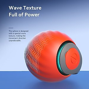 Lovely Caves Interactive Cat Ball Cat Toy with Tail, Orange