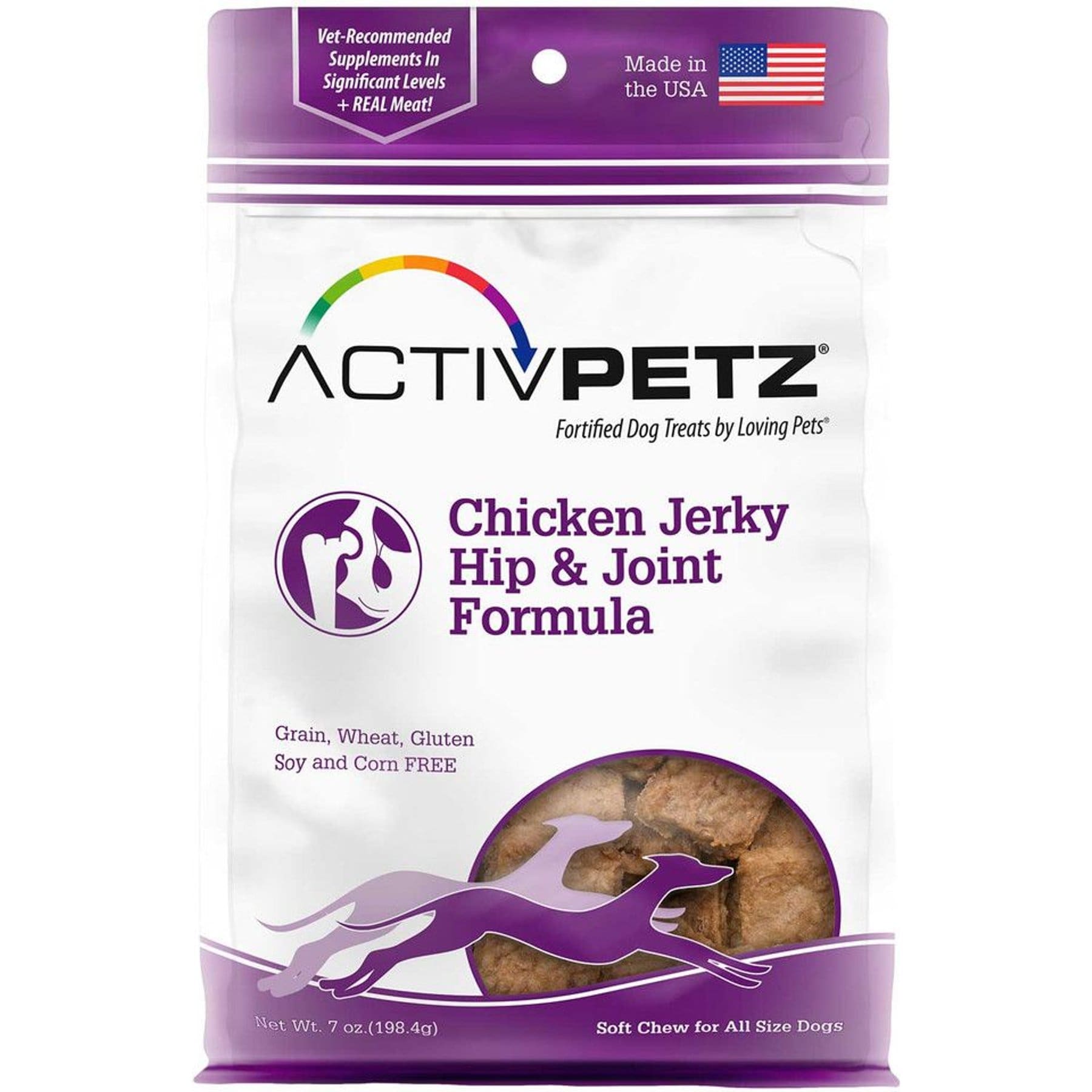 Loving Pets Activpetz Chicken Jerky Hip & Joint Dog Treat, 8-oz bag