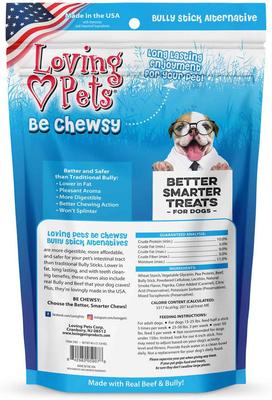 Show full view: Loving Pets Be Chewsy 10-in Dog Bully Stick Treat, 40-oz bag, 20 count slide 3 of 4