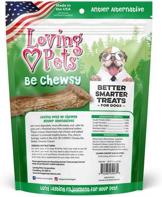 Show full view: Loving Pets Be Chewsy Dog Antler Treat, 22.5-oz bag, 6 count slide 3 of 3