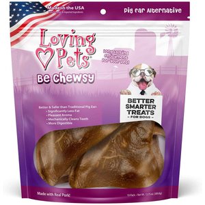Loving Pets Be Chewsy Pig Ear Dog Treat, 13.75-oz bag, 10 count
