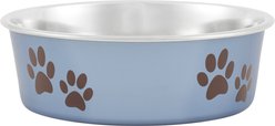 Loving Pets Bella Non-Skid Stainless Steel Dog & Cat Bowl, Blueberry, 1.75-cup