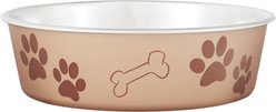 Loving Pets Bella Non-Skid Stainless Steel Dog & Cat Bowl, Champagne, 3.25-cup