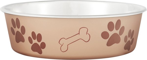 Show full view: Loving Pets Bella Non-Skid Stainless Steel Dog & Cat Bowl, Champagne, 3.25-cup slide 1 of 5