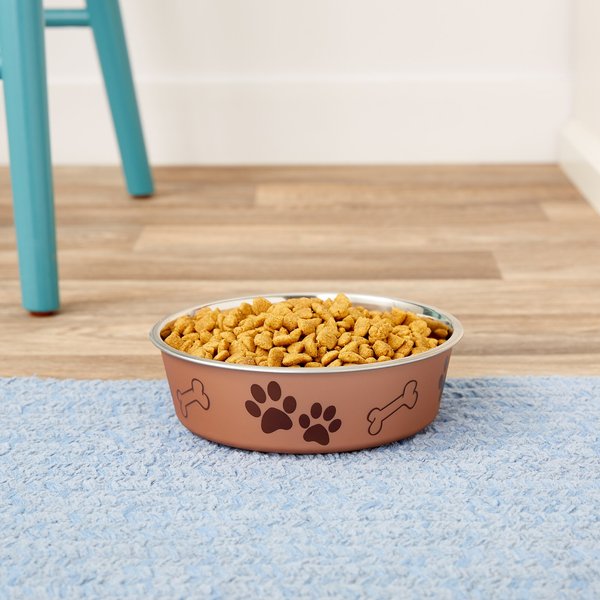 Show full view: Loving Pets Bella Non-Skid Stainless Steel Dog & Cat Bowl, Champagne, 3.25-cup slide 3 of 5