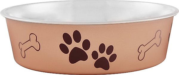 Show full view: Loving Pets Bella Non-Skid Stainless Steel Dog & Cat Bowl, Champagne, 6.5-cup slide 1 of 4