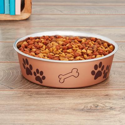 Show full view: Loving Pets Bella Non-Skid Stainless Steel Dog & Cat Bowl, Champagne, 6.5-cup slide 2 of 4