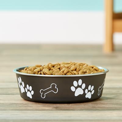 Show full view: Loving Pets Bella Non-Skid Stainless Steel Dog & Cat Bowl, Espresso, 3.25-cup slide 3 of 5