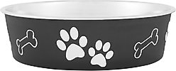 Loving Pets Bella Non-Skid Stainless Steel Dog & Cat Bowl, Expresso, 6.5-cup