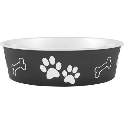 Loving Pets Loving Pets Bella Non-Skid Stainless Steel Dog & Cat Bowl, Expresso, 6.34-cup