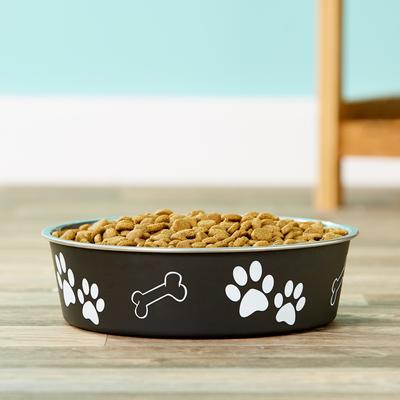 Show full view: Loving Pets Bella Non-Skid Stainless Steel Dog & Cat Bowl, Expresso, 6.5-cup slide 3 of 5