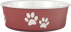 Loving Pets Bella Non-Skid Stainless Steel Dog & Cat Bowl, Merlot, 1.75-cup