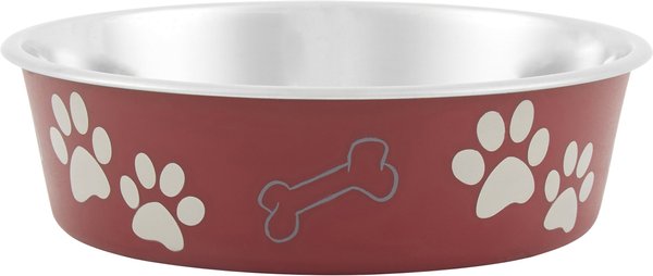 Show full view: Loving Pets Bella Non-Skid Stainless Steel Dog & Cat Bowl, Merlot, 3.25-cup slide 1 of 4