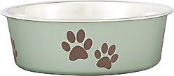 Loving Pets Bella Non-Skid Stainless Steel Dog & Cat Bowl, Metallic Artichoke, 1.75-cup