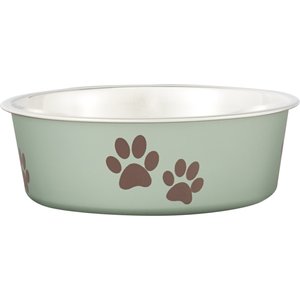 Loving Pets Bella Non-Skid Stainless Steel Dog & Cat Bowl, Metallic Artichoke, 1.75-cup