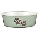Loving Pets Bella Non-Skid Stainless Steel Dog & Cat Bowl, Metallic Artichoke, 1.75-cup