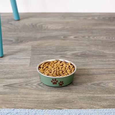 Show full view: Loving Pets Bella Non-Skid Stainless Steel Dog & Cat Bowl, Metallic Artichoke, 1.75-cup slide 3 of 5