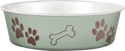 Loving Pets Bella Non-Skid Stainless Steel Dog & Cat Bowl, Metallic Artichoke, 3.25-cup