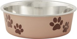 Loving Pets Bella Non-Skid Stainless Steel Dog & Cat Bowl, Metallic Champagne, 1.75-cup