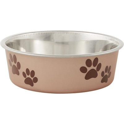 Loving Pets Loving Pets Bella Non-Skid Stainless Steel Dog & Cat Bowl, Metallic Champagne, 1.90-cup