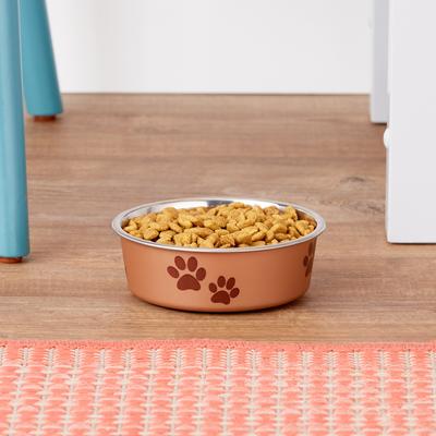 Show full view: Loving Pets Bella Non-Skid Stainless Steel Dog & Cat Bowl, Metallic Champagne, 1.75-cup slide 2 of 4
