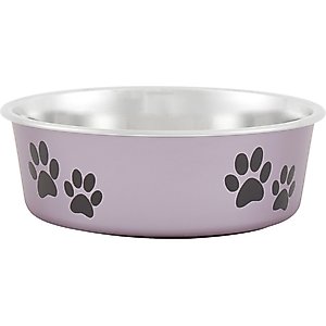 Loving Pets Bella Non-Skid Stainless Steel Dog & Cat Bowl, Metallic Grape, 1.75-cup