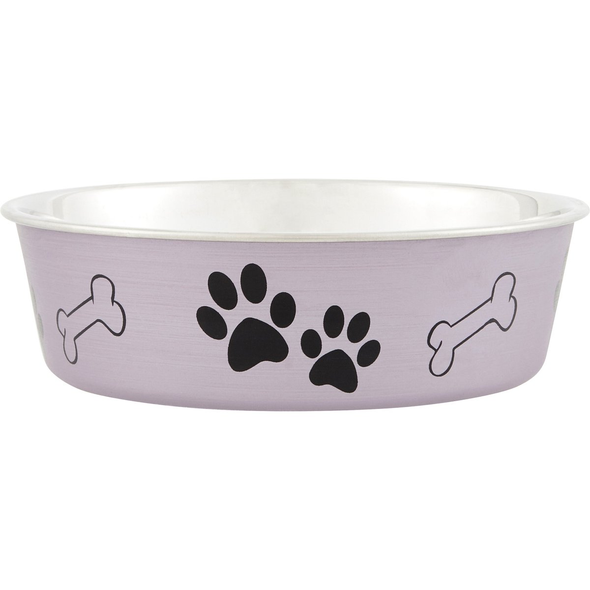 Loving Pets Bella Non-Skid Stainless Steel Dog & Cat Bowl, Metallic Grape, 3.17-cup