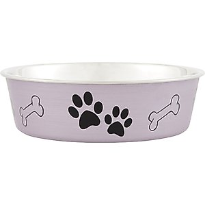 Loving Pets Bella Non-Skid Stainless Steel Dog & Cat Bowl, Metallic Grape, 3.5-cup