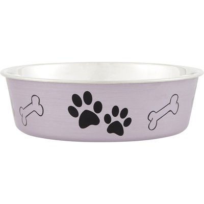 Loving Pets Loving Pets Bella Non-Skid Stainless Steel Dog & Cat Bowl, Metallic Grape, 3.17-cup