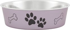 Loving Pets Bella Non-Skid Stainless Steel Dog & Cat Bowl, Metallic Grape, 6.5-cup