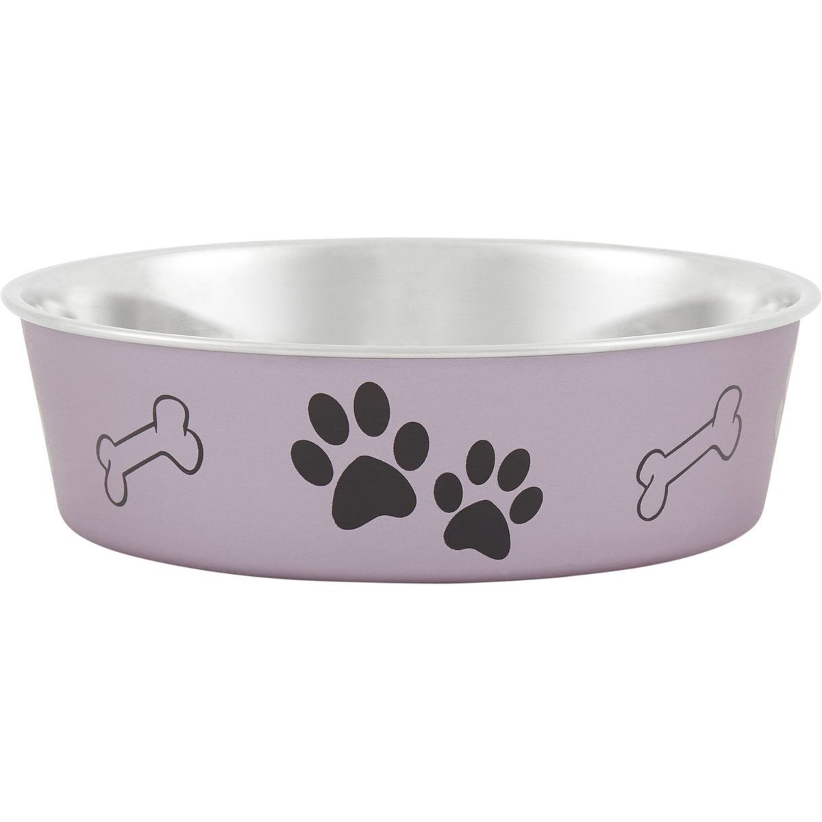 Loving Pets Bella Non-Skid Stainless Steel Dog & Cat Bowl, Metallic Grape, 6.34-cup