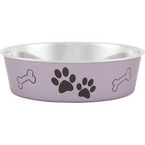 Loving Pets Bella Non-Skid Stainless Steel Dog & Cat Bowl, Metallic Grape, 6.5-cup