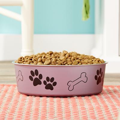 Show full view: Loving Pets Bella Non-Skid Stainless Steel Dog & Cat Bowl, Metallic Grape, 6.5-cup slide 3 of 5