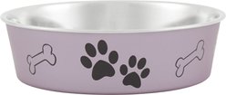 Loving Pets Bella Non-Skid Stainless Steel Dog & Cat Bowl, Metallic Grape, 7.75-cup