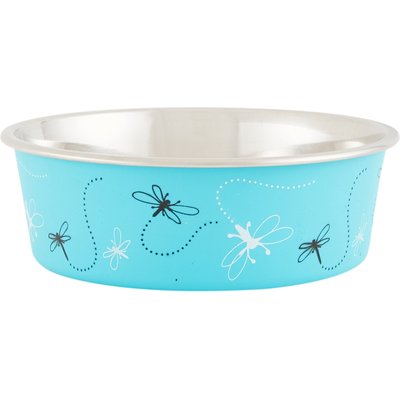 Loving Pets Loving Pets Bella Non-Skid Stainless Steel Dog & Cat Bowl, Turquoise, 1.90-cup