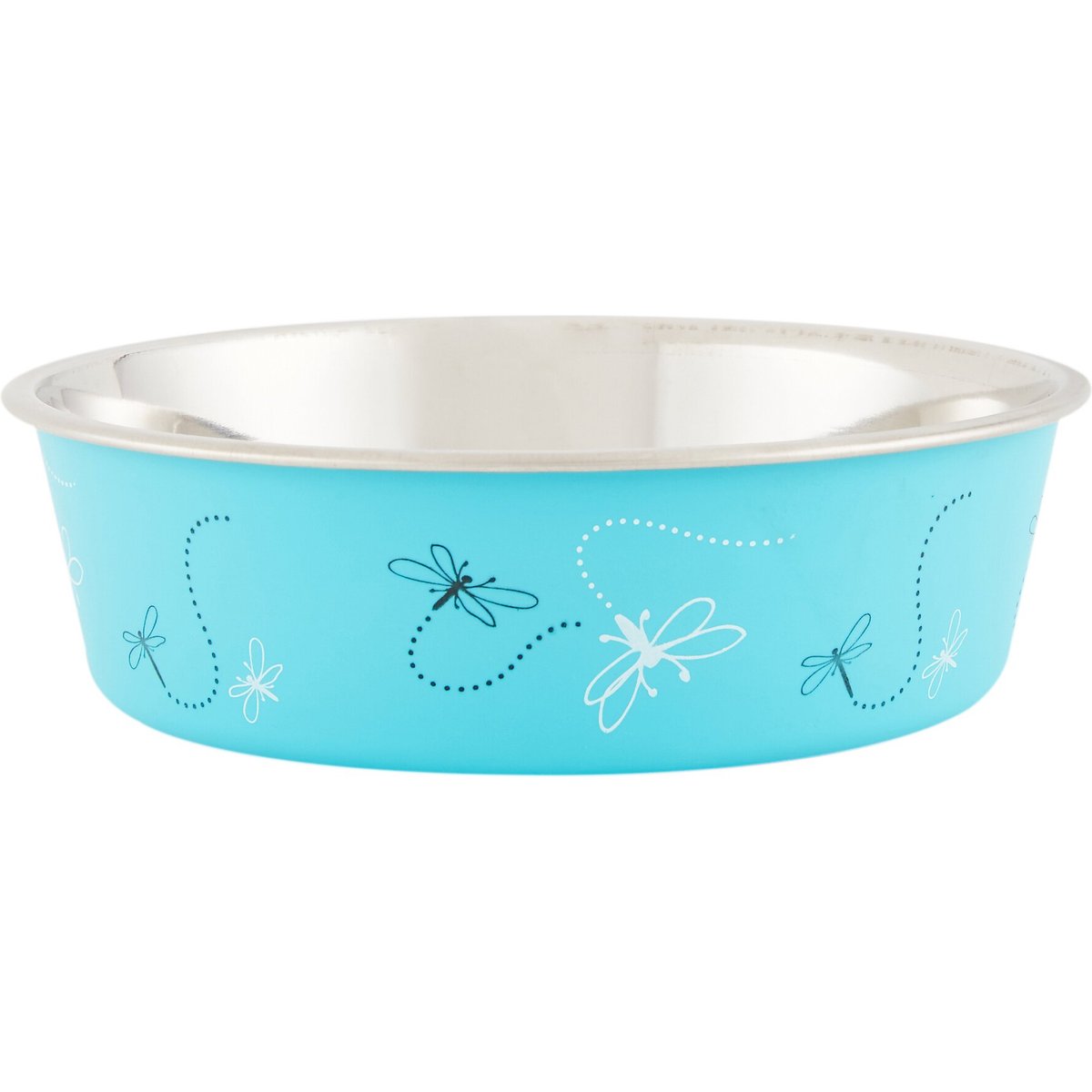 Loving Pets Bella Non-Skid Stainless Steel Dog & Cat Bowl, Turquoise, 3.17-cup