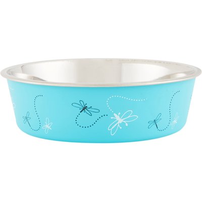 Loving Pets Loving Pets Bella Non-Skid Stainless Steel Dog & Cat Bowl, Turquoise, 3.17-cup
